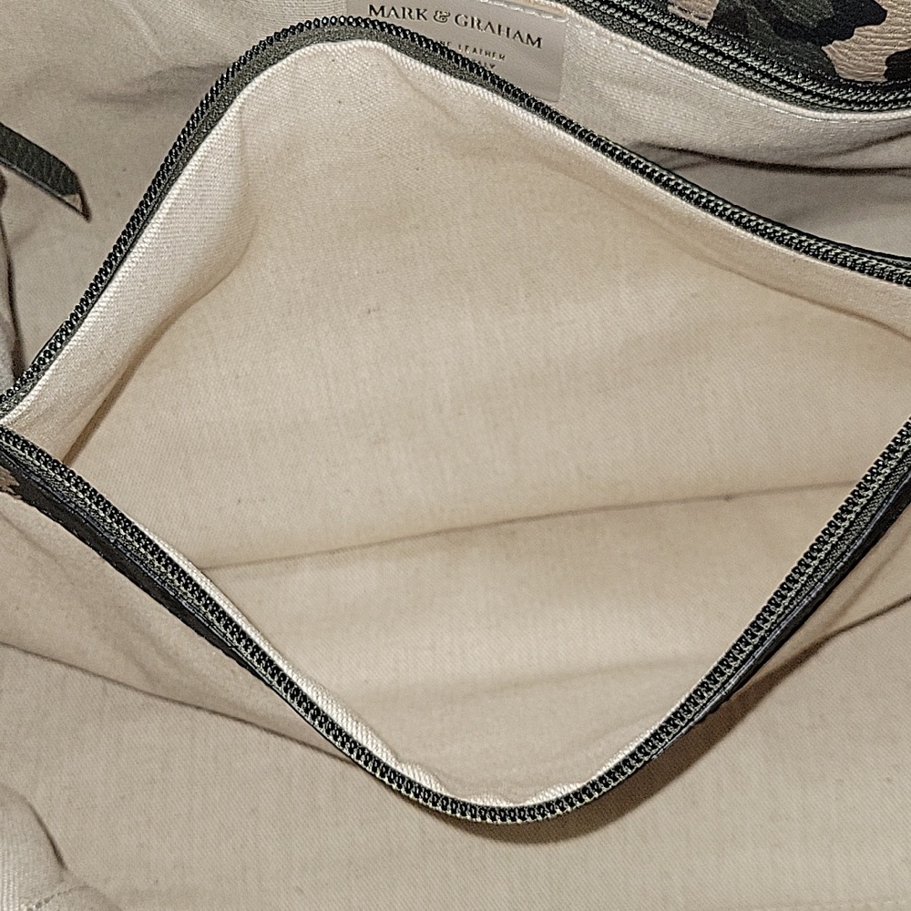 Mark & Graham Green Camo Leather Tote Bag - Picture 14 of 15